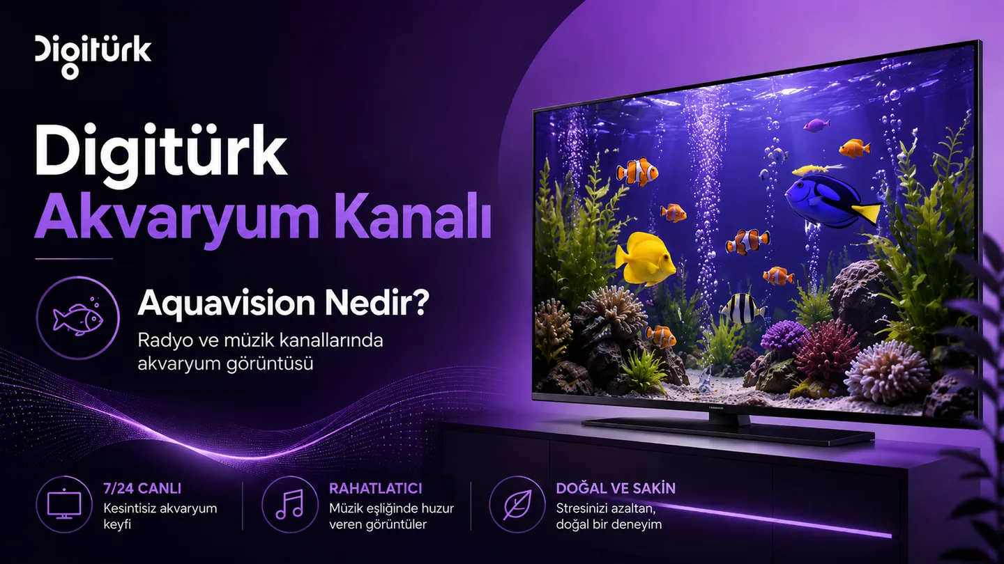 Digitürk Aquavision akvaryum ekranı ve hareketli balık görüntüsü