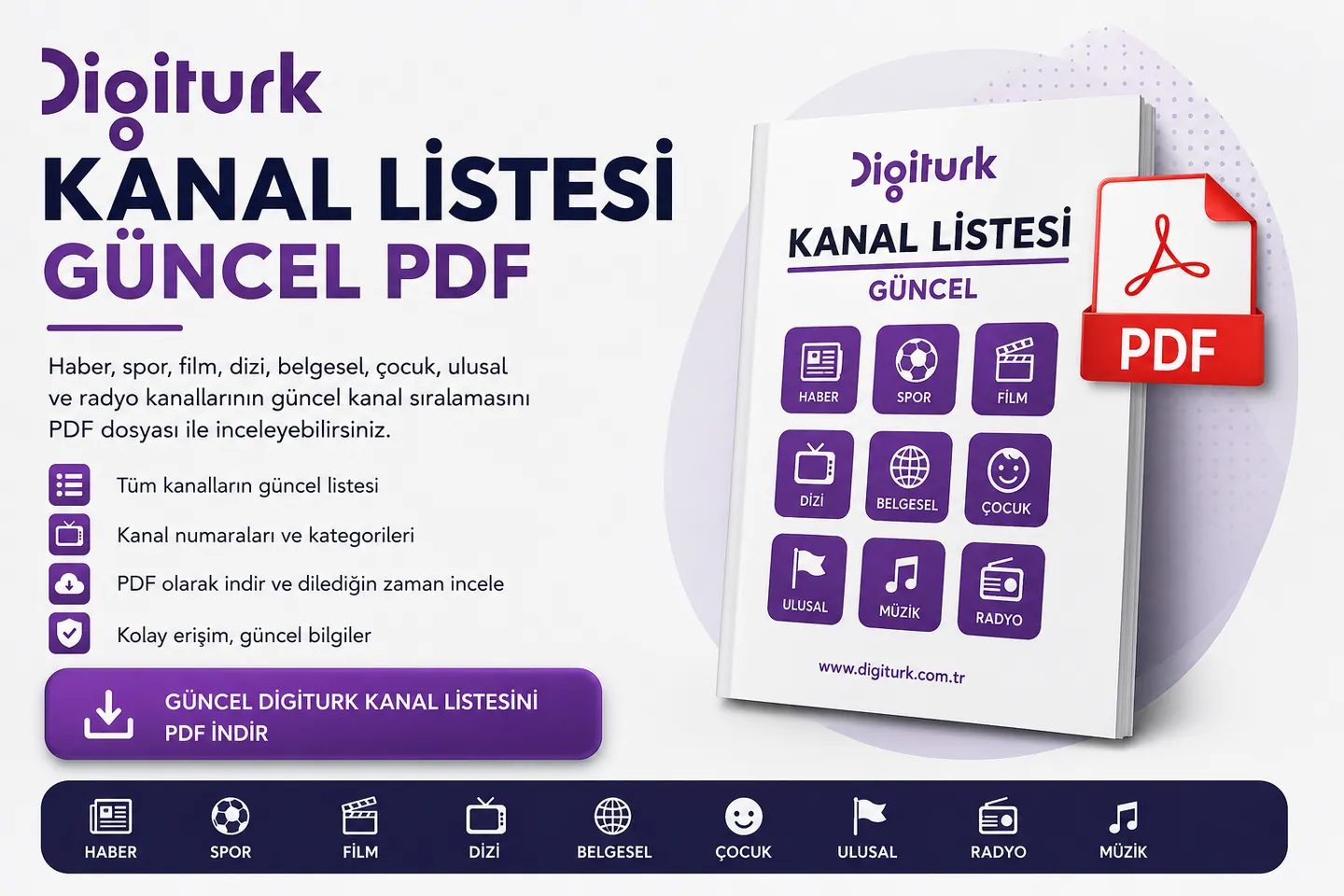 Digiturk kanal listesi güncel PDF indirme görseli
